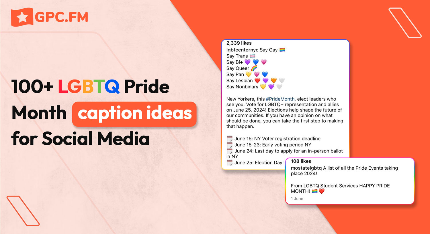 100+ LGBTQ Pride Month Caption Ideas For Social Media